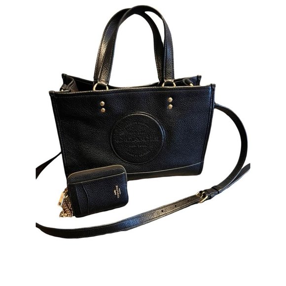 Leather Coach Tote Purse With Matching Wallet Wristlet - Picture 5 of 10